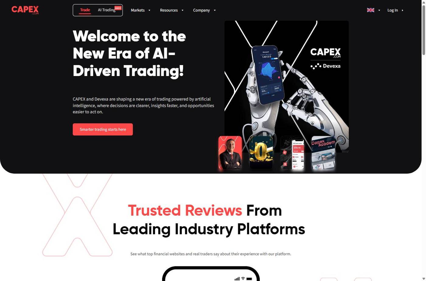Screenshot of the CAPEX website